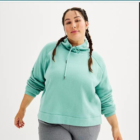 Plus Size Tek Gear® Ultrasoft Fleece Cowl Sweatshirt  NWT - Picture 3 of 12